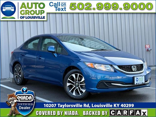 Blue 2013 Honda Civic EX Sedan Front-Wheel Drive Automatic