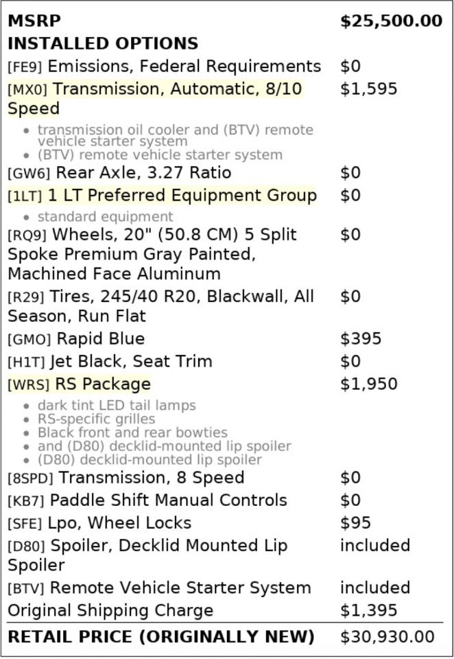 Chevrolet Camaro 2dr Cpe 1LT 2022