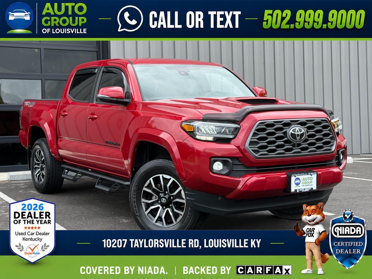 Red 2021 Toyota Tacoma Pickup Truck Four-Wheel Drive Automatic