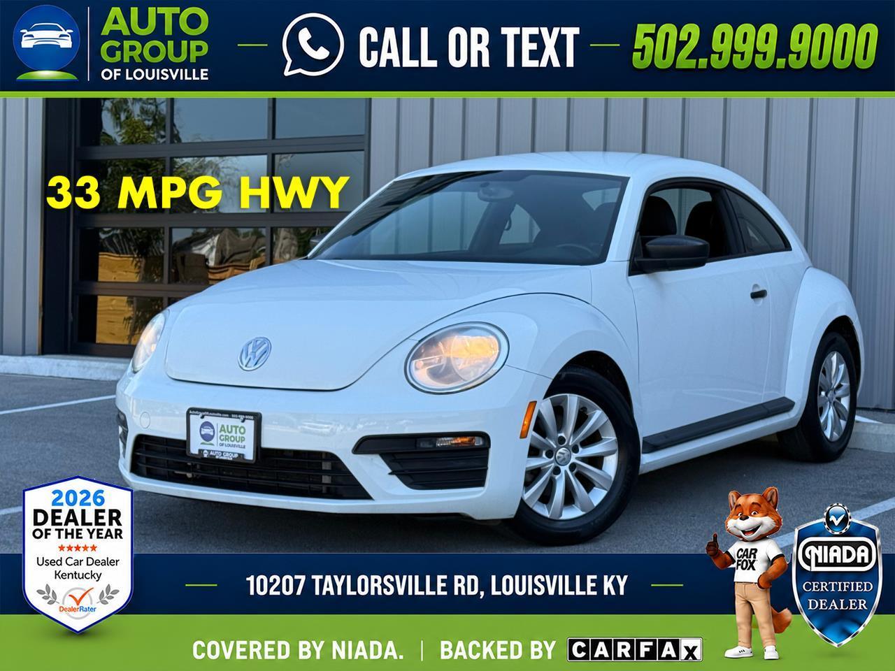 Pure White 2018 Volkswagen Beetle Hatchback Front-Wheel Drive Automatic