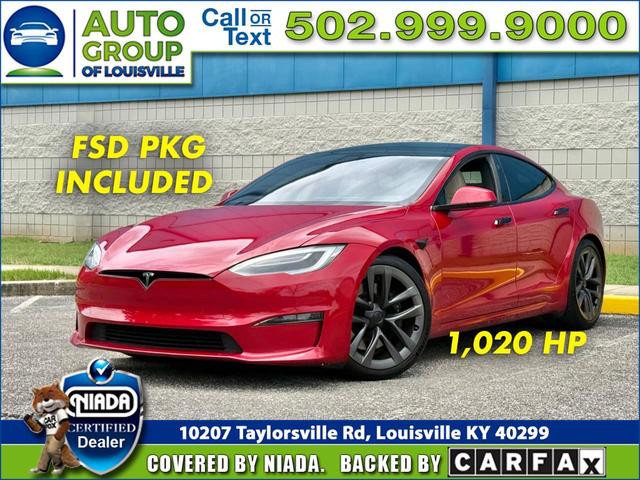 Red 2021 Tesla Model S Plaid AWD Sedan All-Wheel Drive Automatic