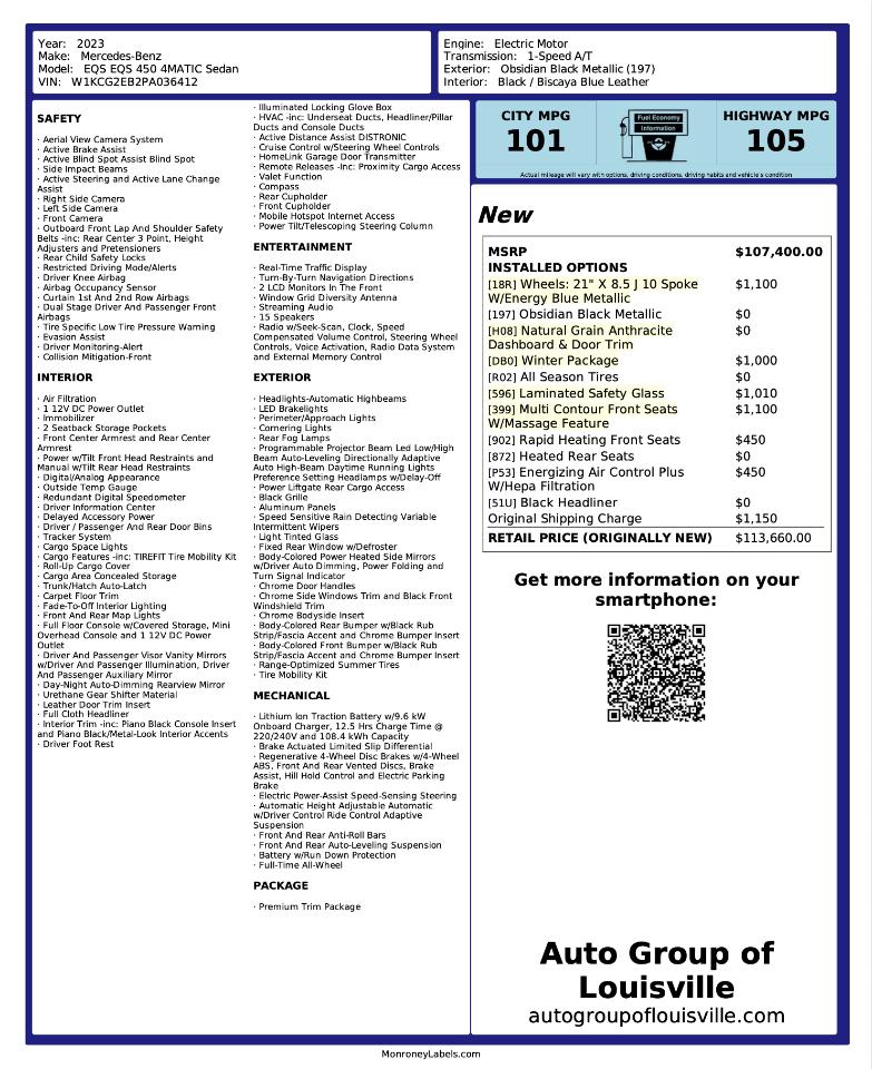 Mercedes-Benz EQS EQS 450 4MATIC Sedan 2023