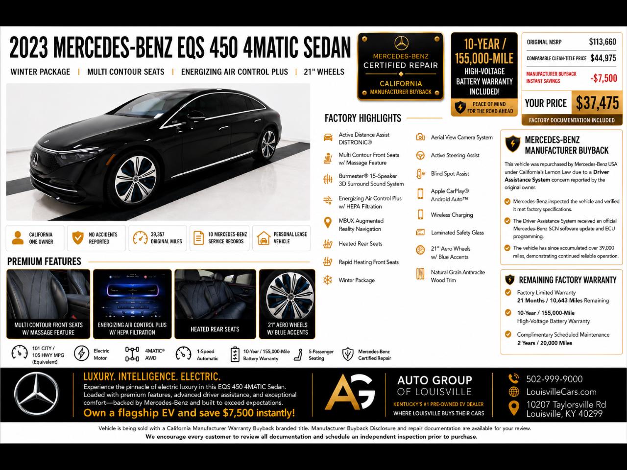 Mercedes-Benz EQS EQS 450 4MATIC Sedan 2023
