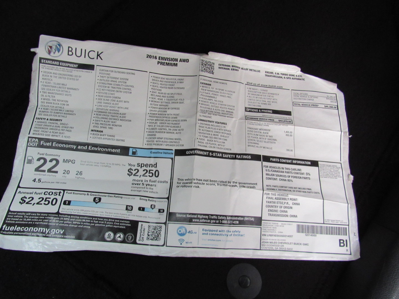 Buick Envision Premium I AWD 2016 Buick Envision Premium I AWD 2016