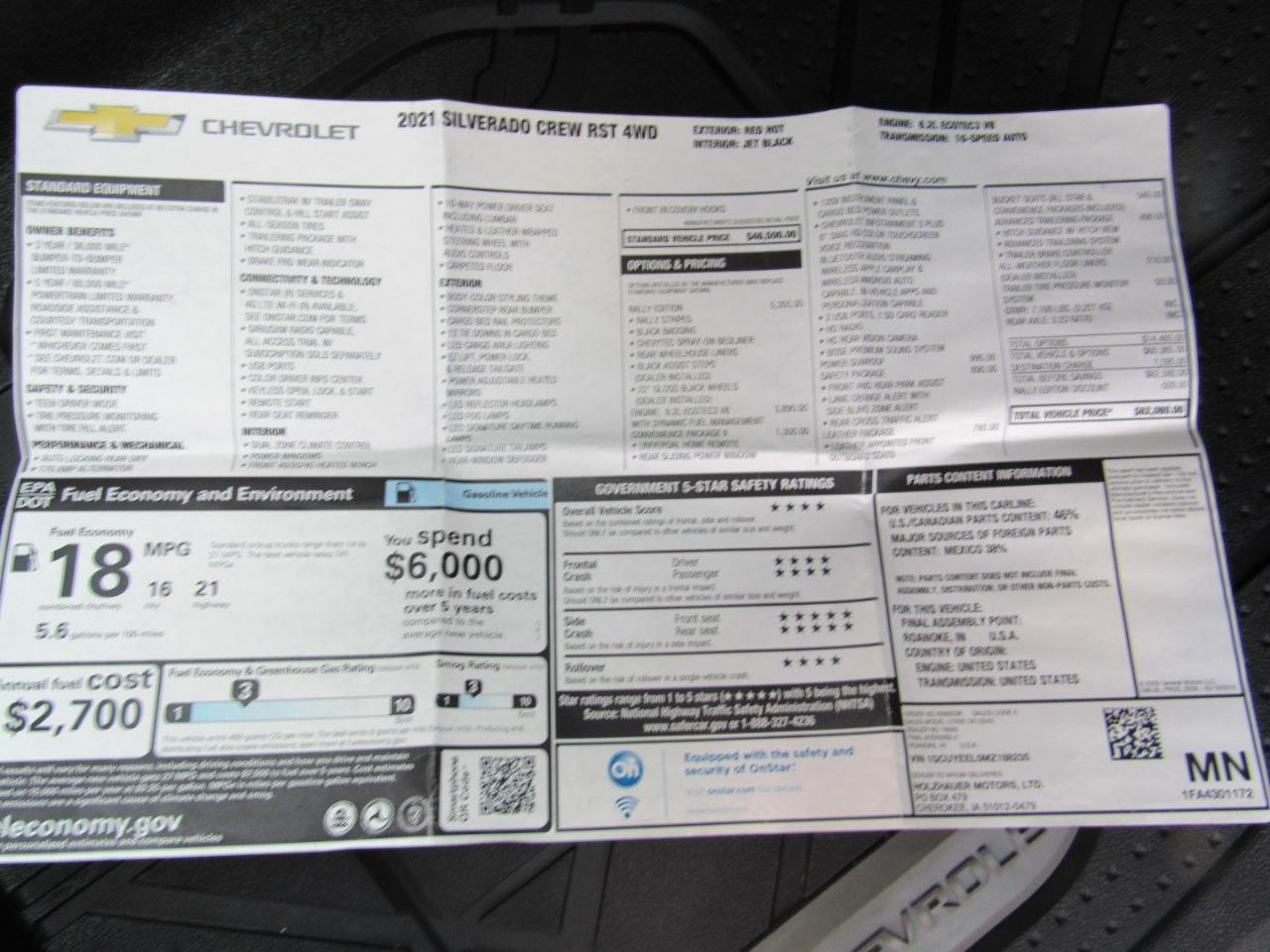 Chevrolet Silverado 1500 RST Crew Cab 4WD 2021