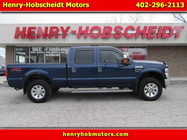 Blue 2009 Ford F-250 Super Duty Lariat Crew Cab 4WD Pickup Truck Four-Wheel Drive Automatic