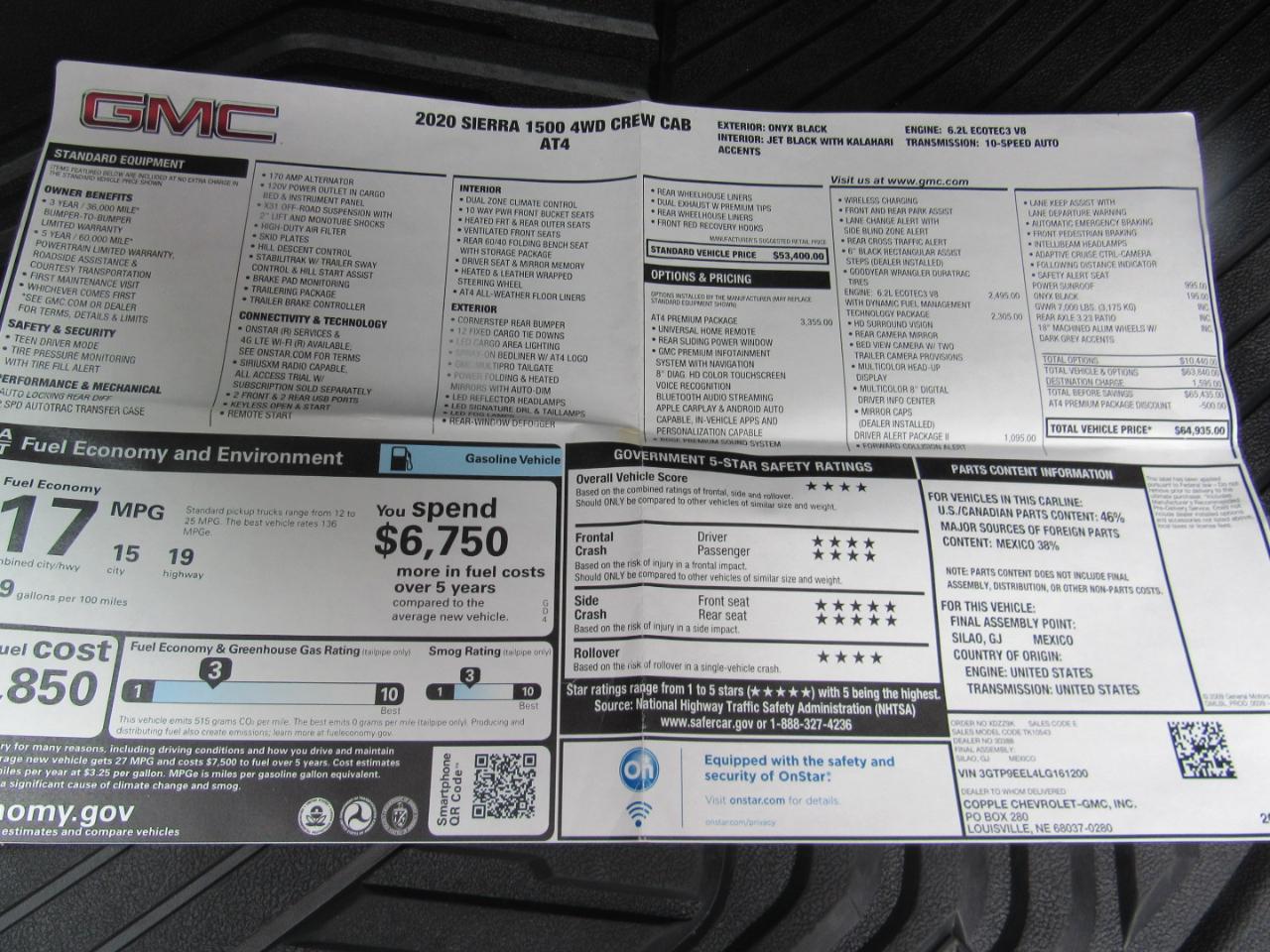 GMC Sierra 1500 AT4 Crew Cab 4WD 2020