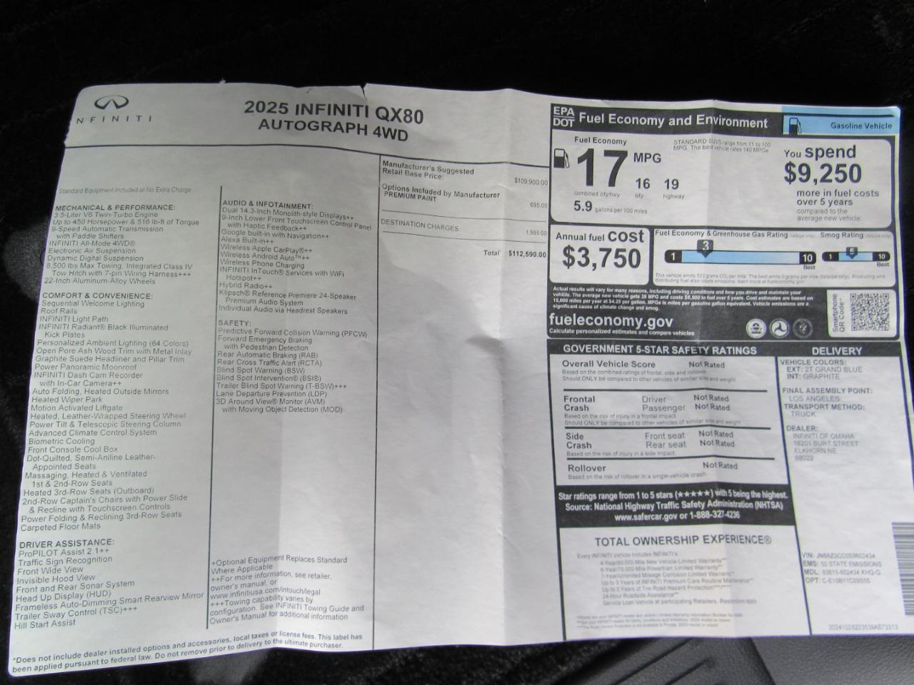 Infiniti QX80 AUTOGRAPH AWD 2025