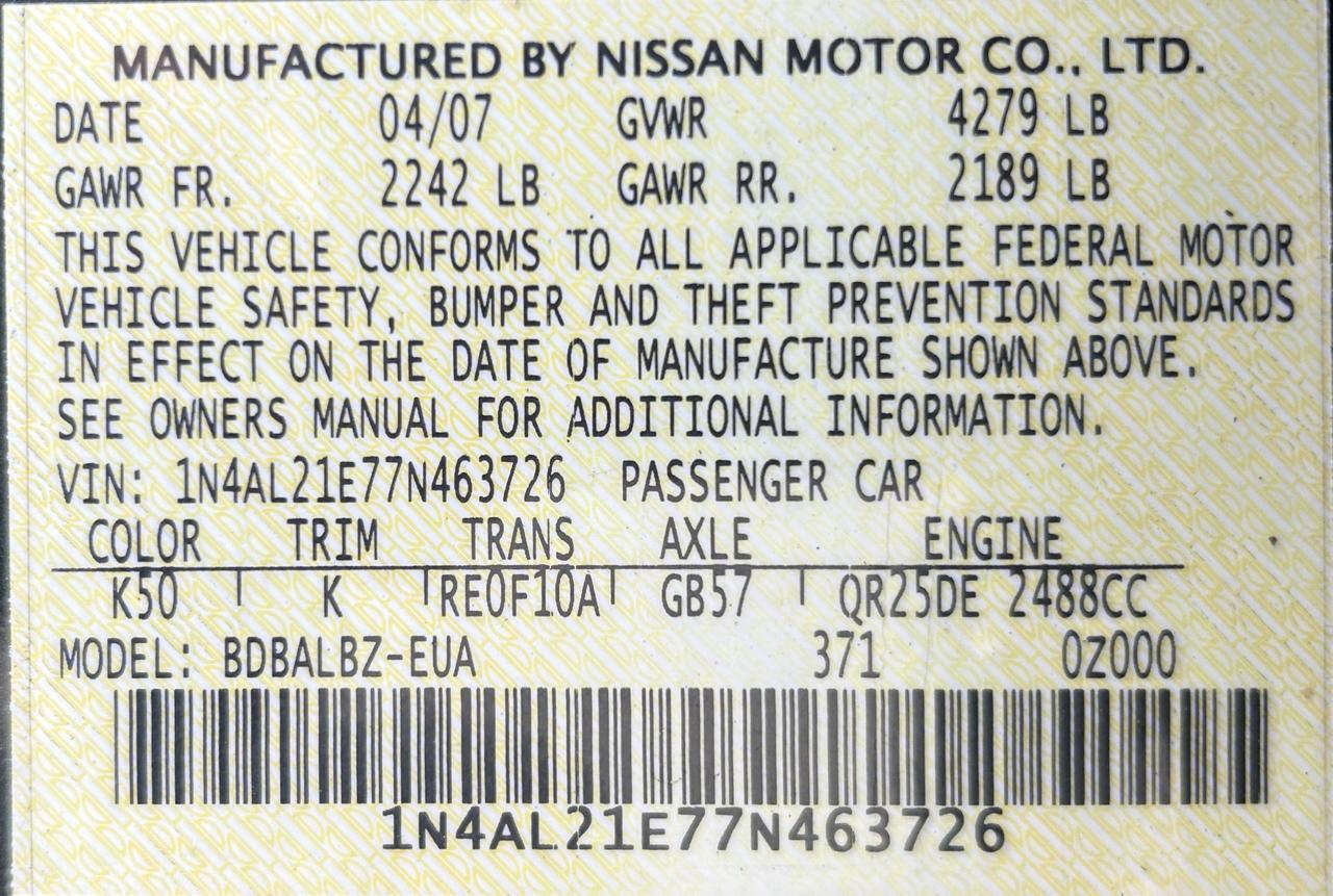 Nissan Altima 2.5 2007
