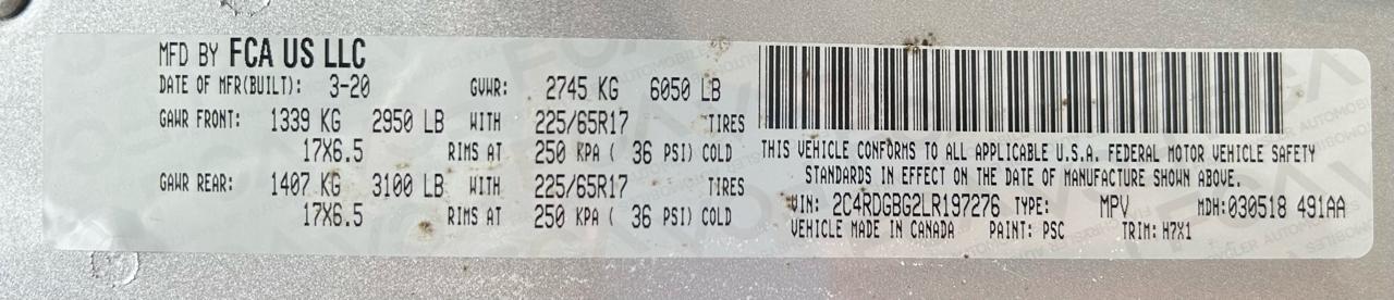 Dodge Grand Caravan SE 2020