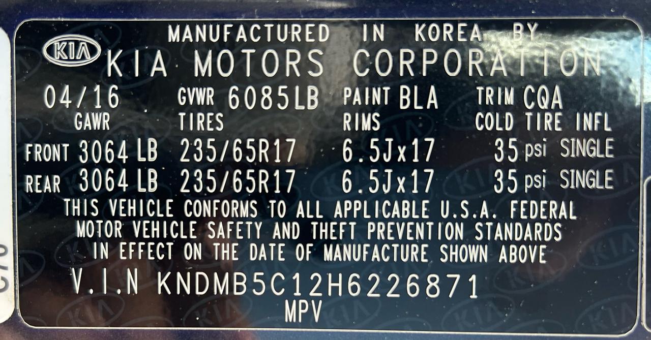 Kia Sedona LX 2017