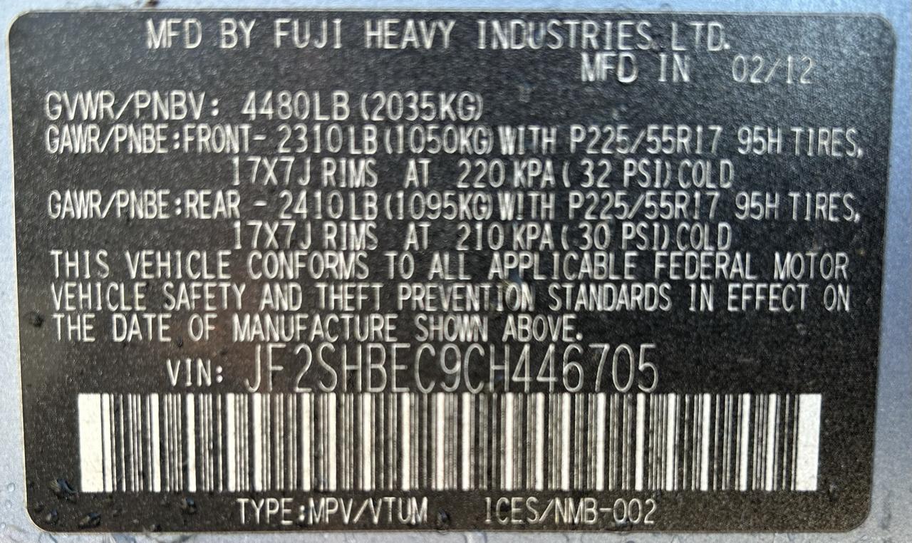 Subaru Forester 2.5X Limited 2012