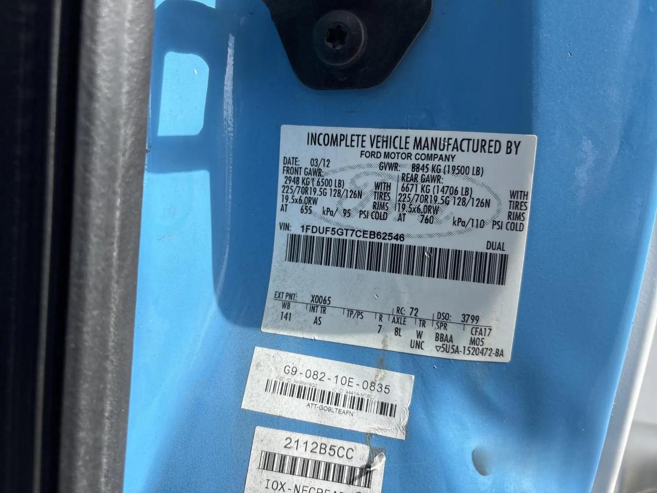 Ford F-550 Regular Cab DRW 2WD 2012