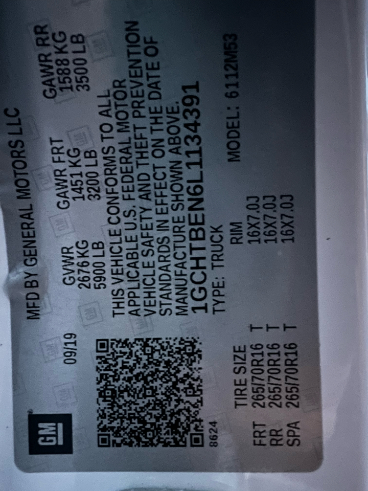 Chevrolet Colorado Work Truck Ext. Cab 4WD 2020