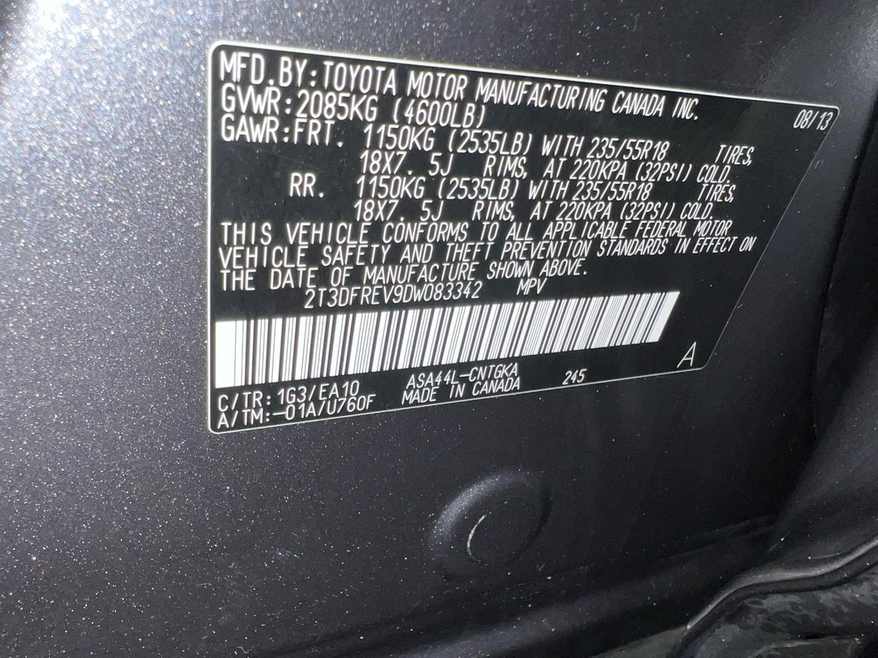 Toyota RAV4 Limited AWD 2013