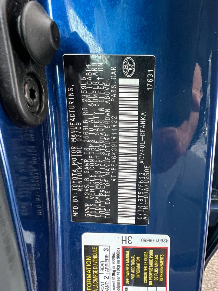 Toyota Camry XLE 5-Spd AT 2009