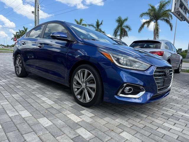 Blue 2021 Hyundai Accent Sedan Front-Wheel Drive Continuously Variable Transmission