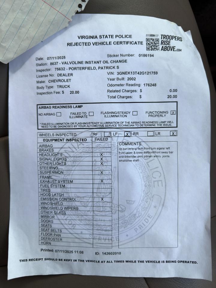 Chevrolet Avalanche 1500 5dr Crew Cab 130" WB 4WD 2002