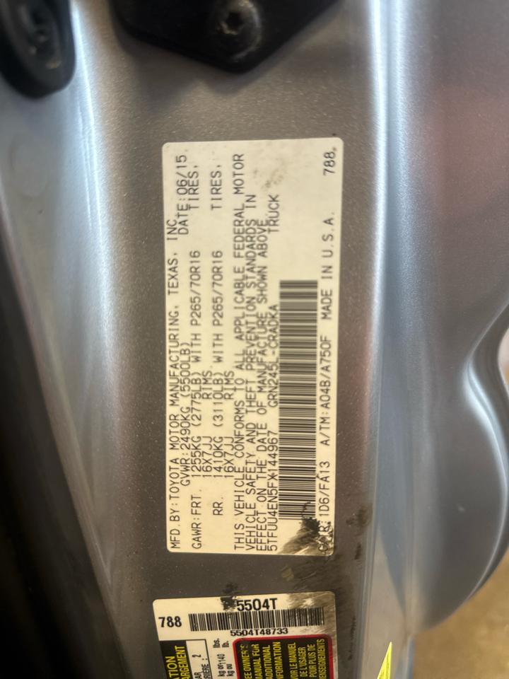 Toyota Tacoma 4WD Access Cab V6 AT (Natl) 2015