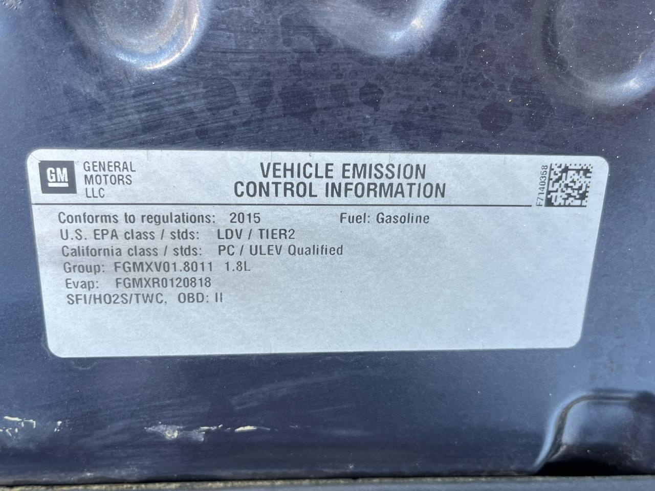 Chevrolet Cruze 4dr Sdn Auto LS 2015