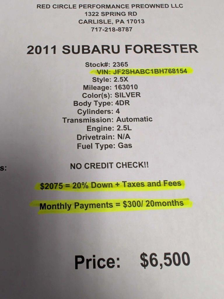 Subaru Forester 2.5X Touring 2011
