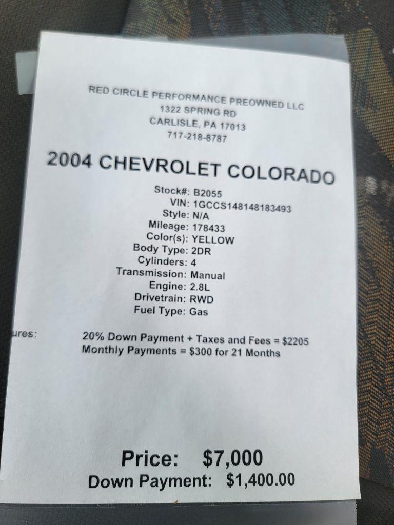 Chevrolet Colorado Z85 2WD 2004