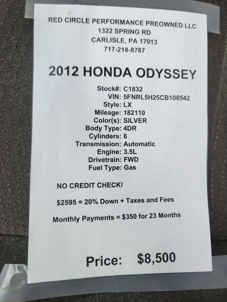 Honda Odyssey LX 2012