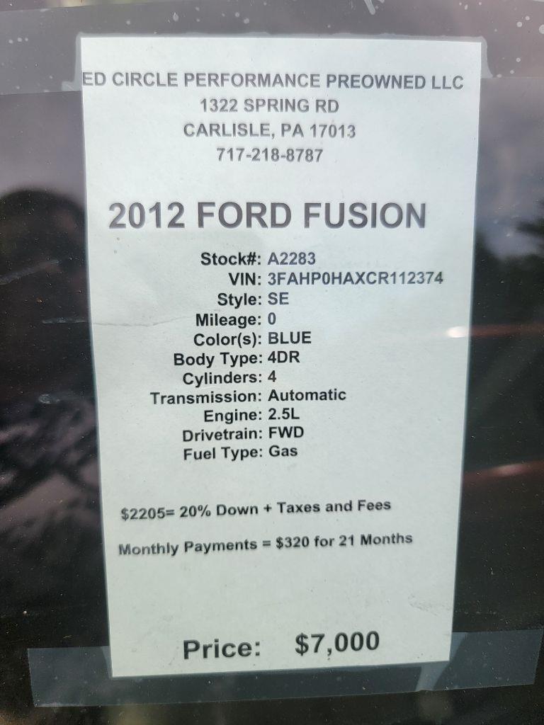 Ford Fusion SE 2012