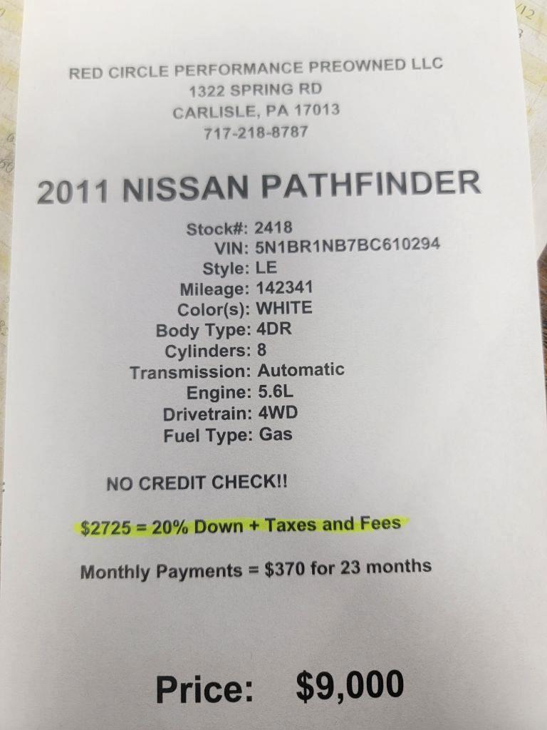 Nissan Pathfinder LE V8 4WD 2011