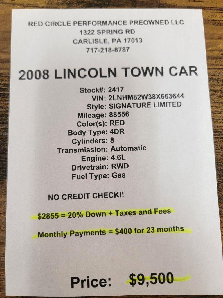 Lincoln Town Car Signature Limited 2008