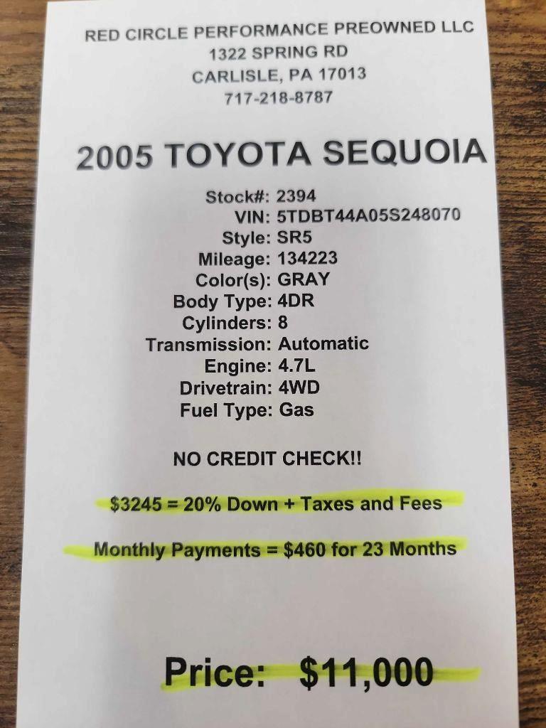Toyota Sequoia SR5 4WD 2005