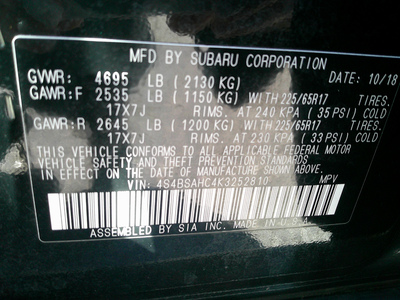 Subaru Outback 2.5i Premium 2019 Subaru Outback 2.5i Premium 2019