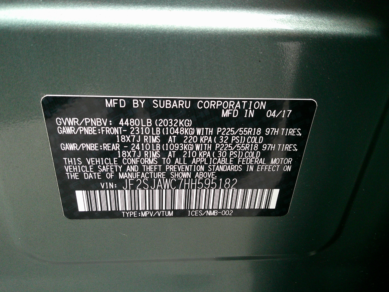 Subaru Forester 2.5i Touring CVT 2017 Subaru Forester 2.5i Touring CVT 2017