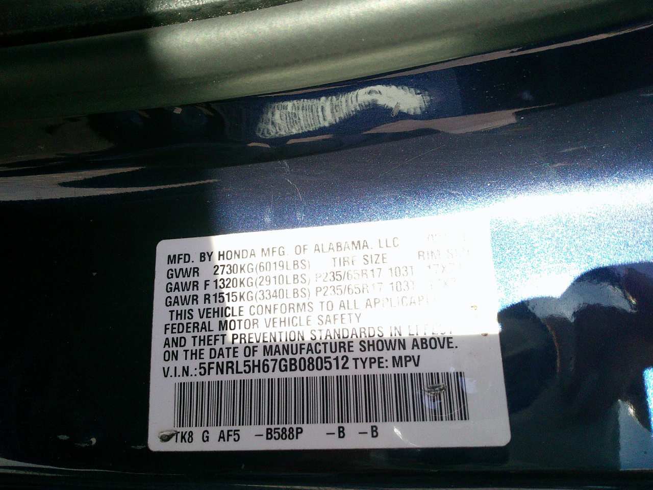 Honda Odyssey 5dr EX-L 2016 Honda Odyssey 5dr EX-L 2016