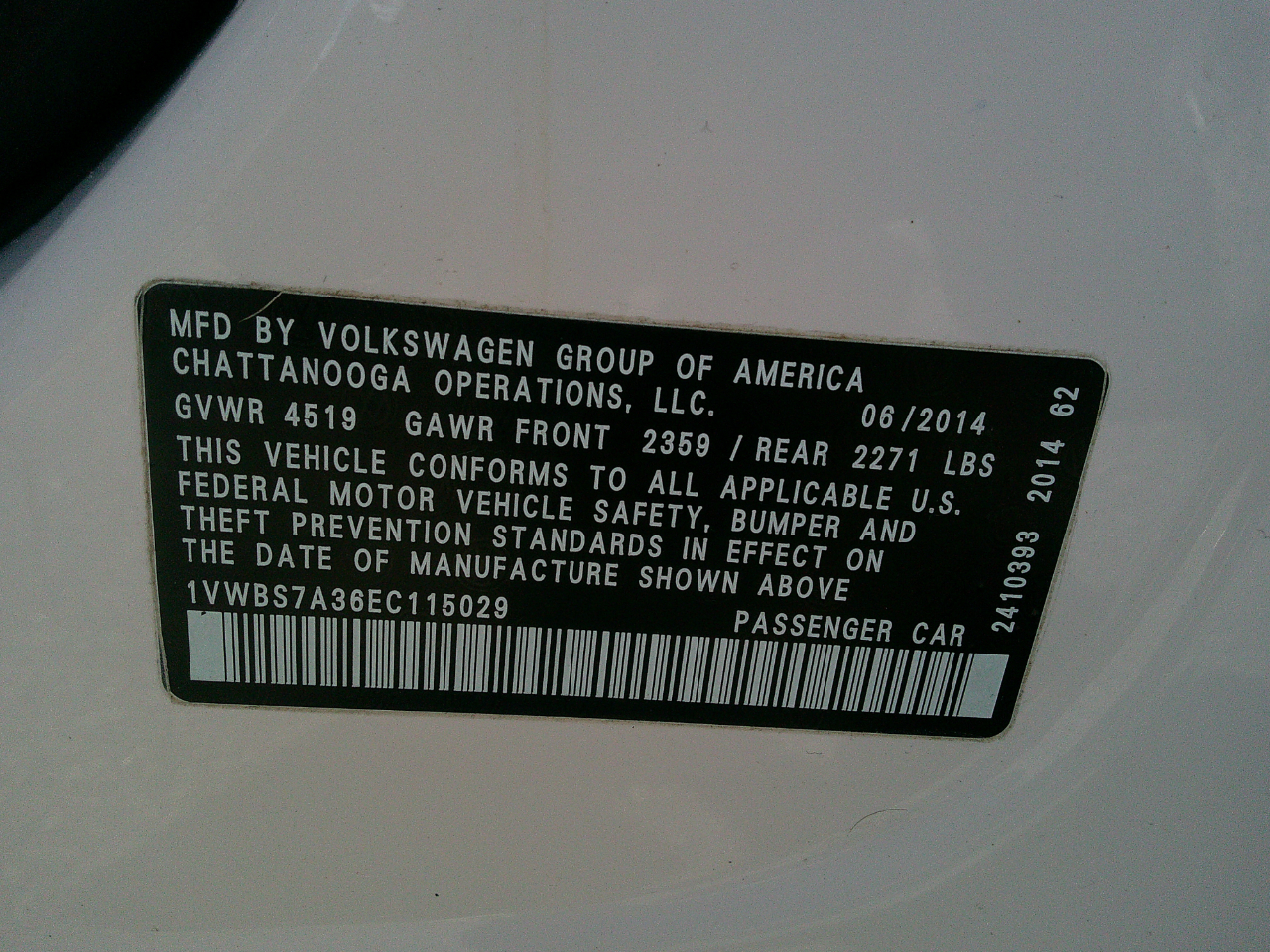 Volkswagen Passat 4dr Sdn 1.8T Auto SE w/Sunroof & Nav 2014