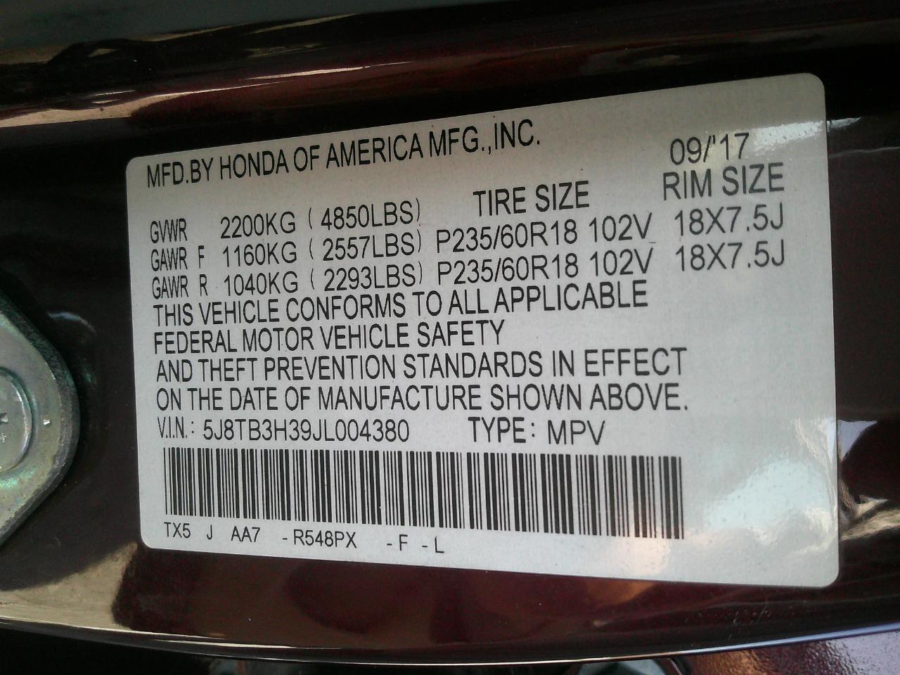 Acura RDX FWD 2018
