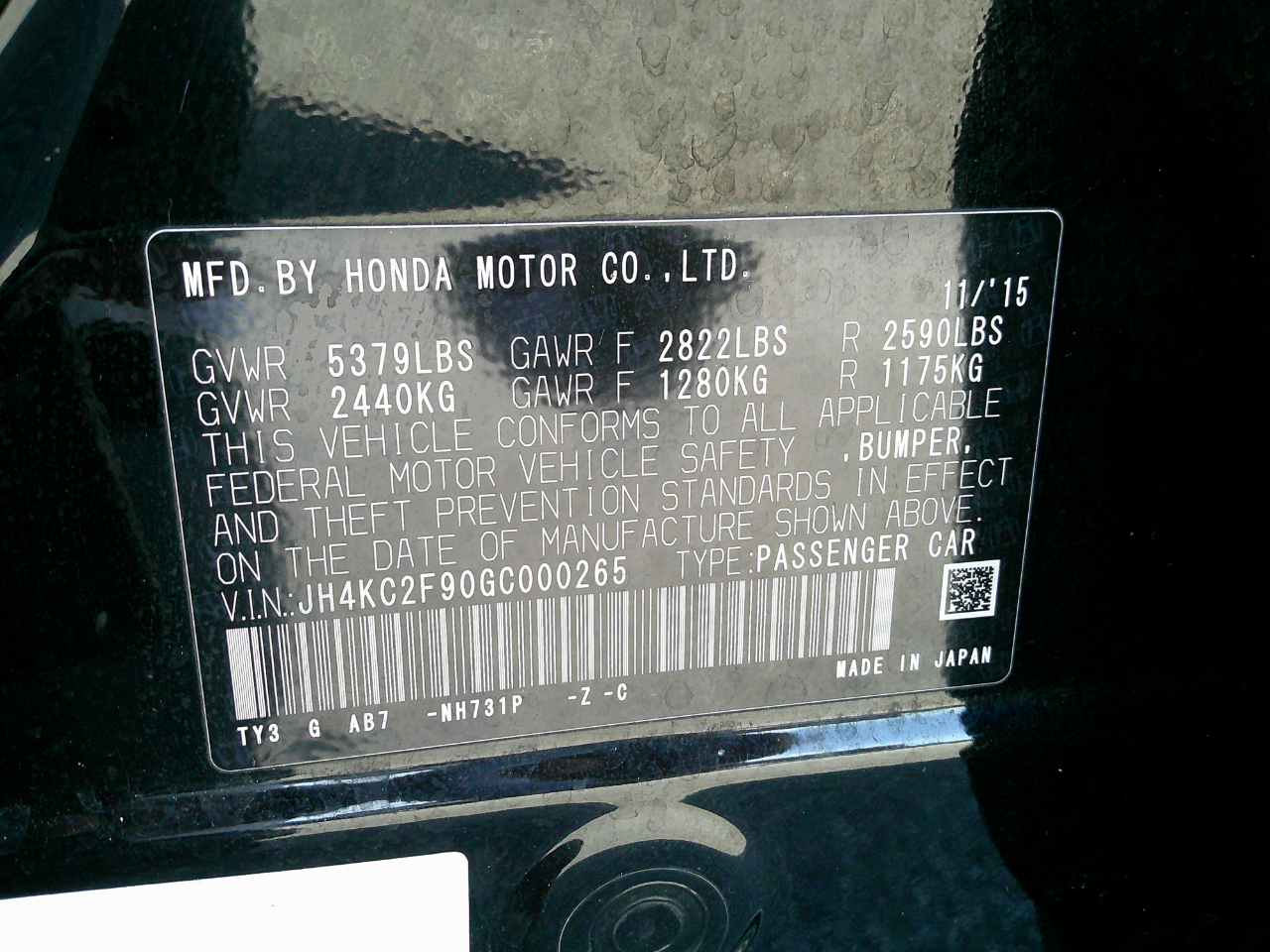 Acura RLX 4dr Sdn Hybrid Advance Pkg 2016