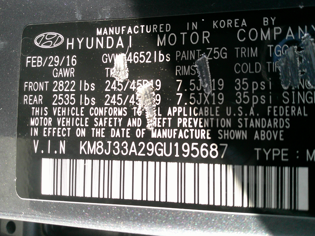 Hyundai Tucson FWD 4dr Sport 2016