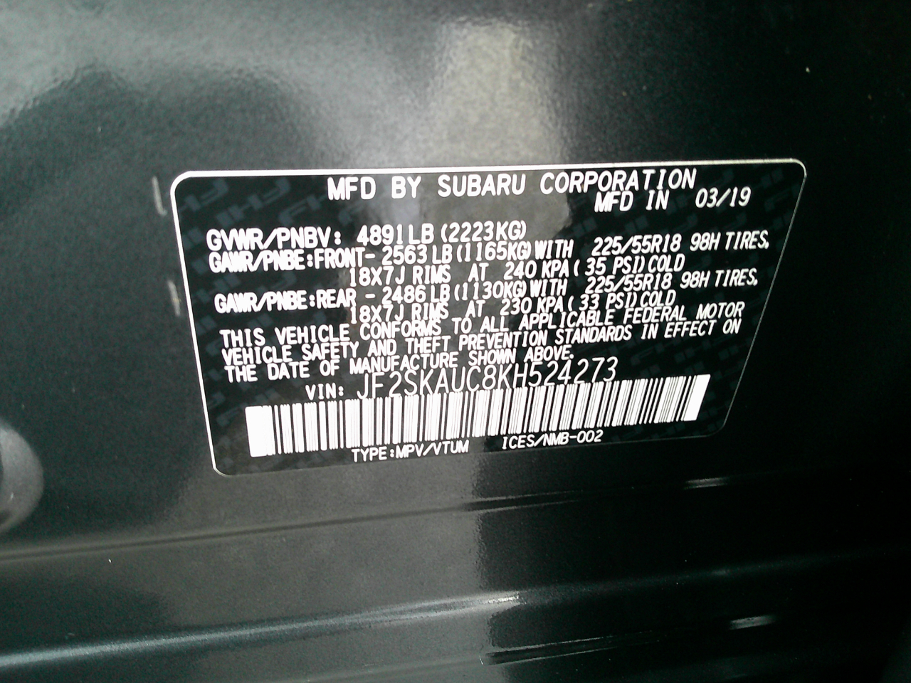 Subaru Forester 2.5i Limited 2019