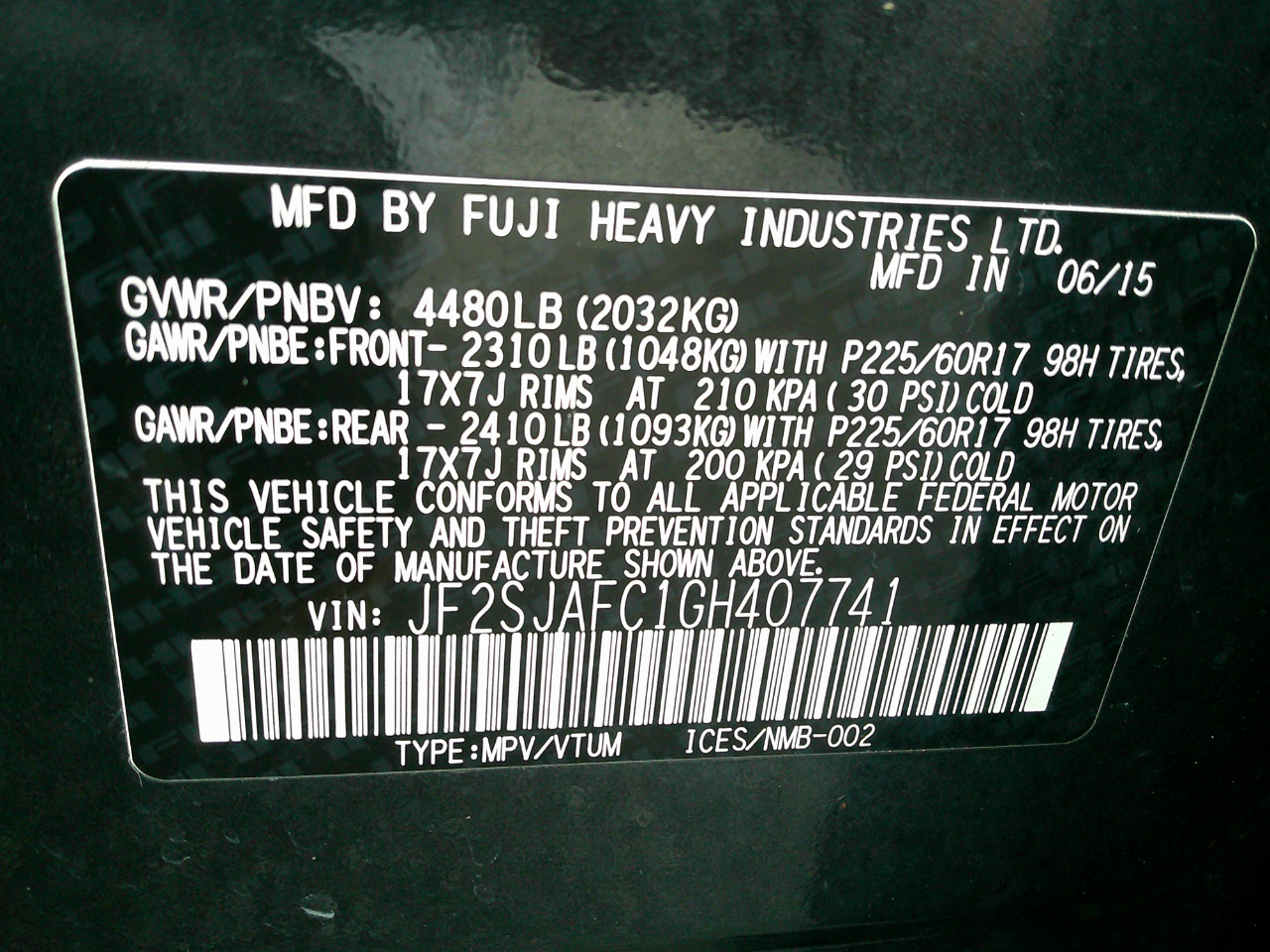 Subaru Forester 4dr CVT 2.5i Premium PZEV 2016