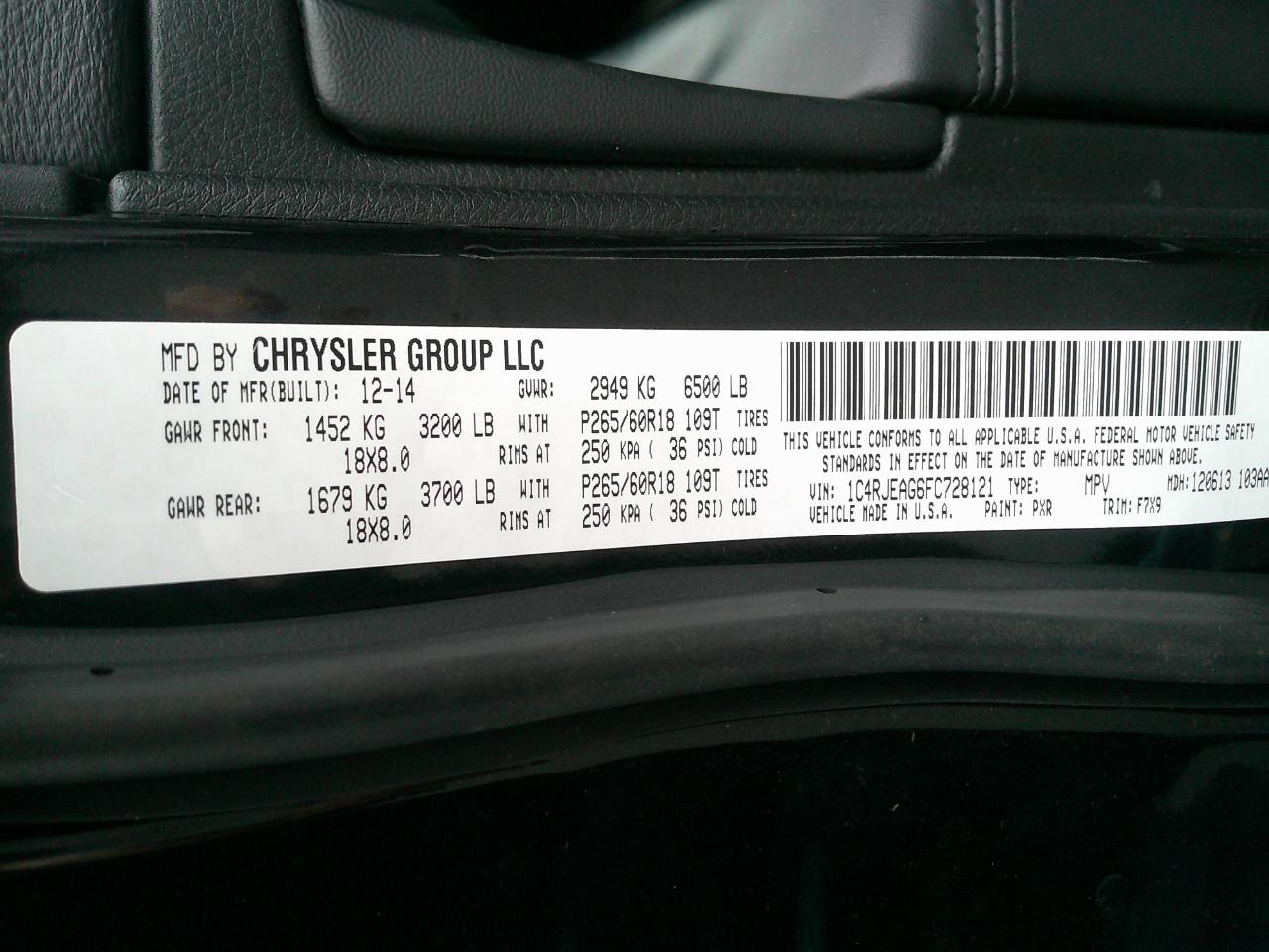 Jeep Grand Cherokee RWD 4dr Laredo 2015