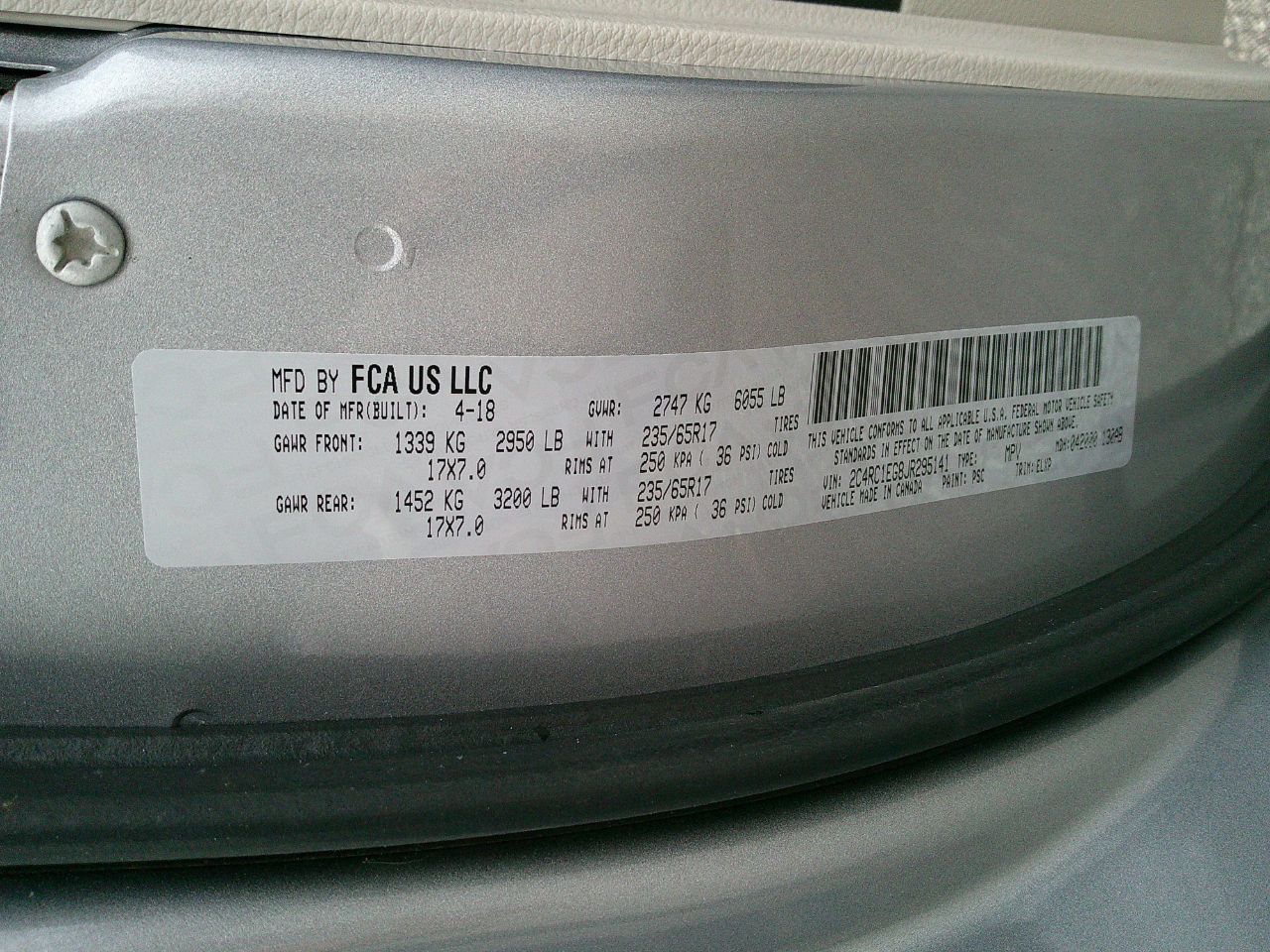 Chrysler Pacifica Touring L Plus FWD 2018