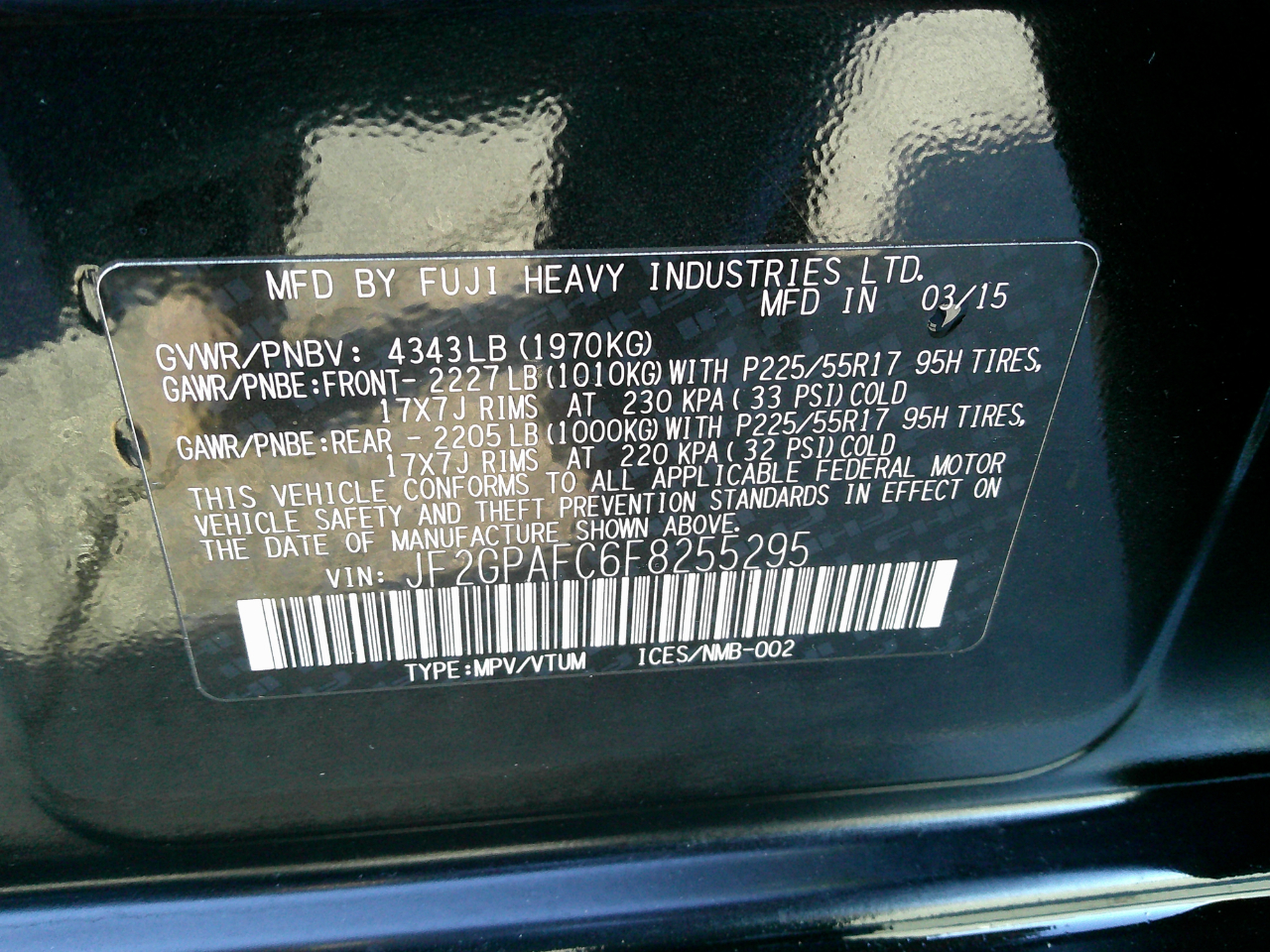 Subaru XV Crosstrek 5dr CVT 2.0i Premium 2015