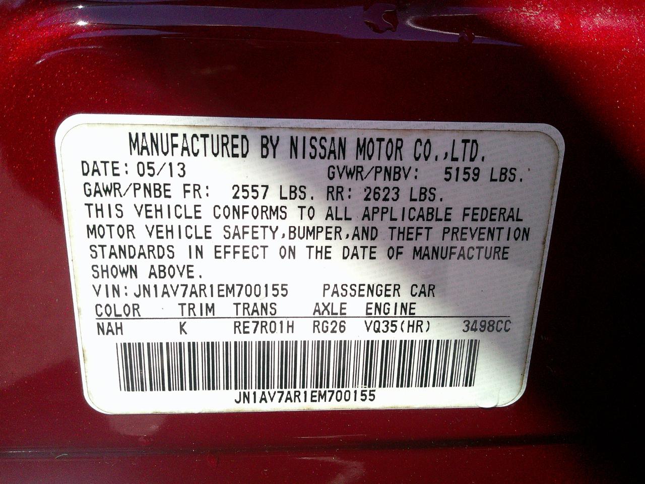 Infiniti Q50 4dr Sdn Hybrid Sport AWD 2014