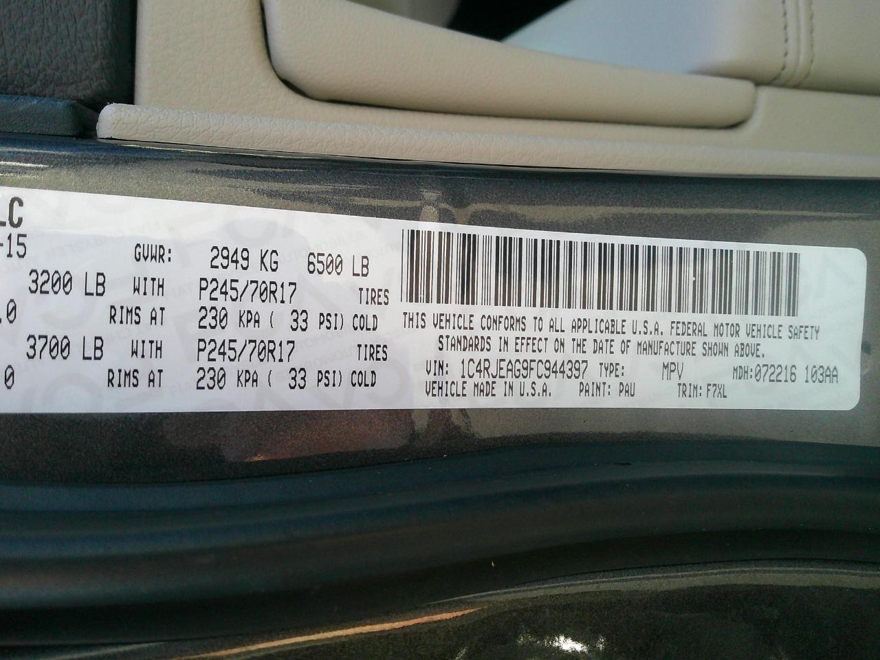 Jeep Grand Cherokee RWD 4dr Laredo 2015