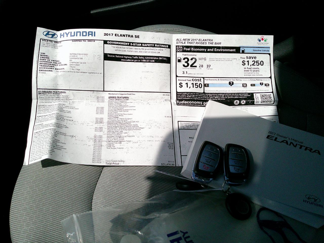 Hyundai Elantra SE 2.0L Auto (Alabama) *Ltd Avail* 2017