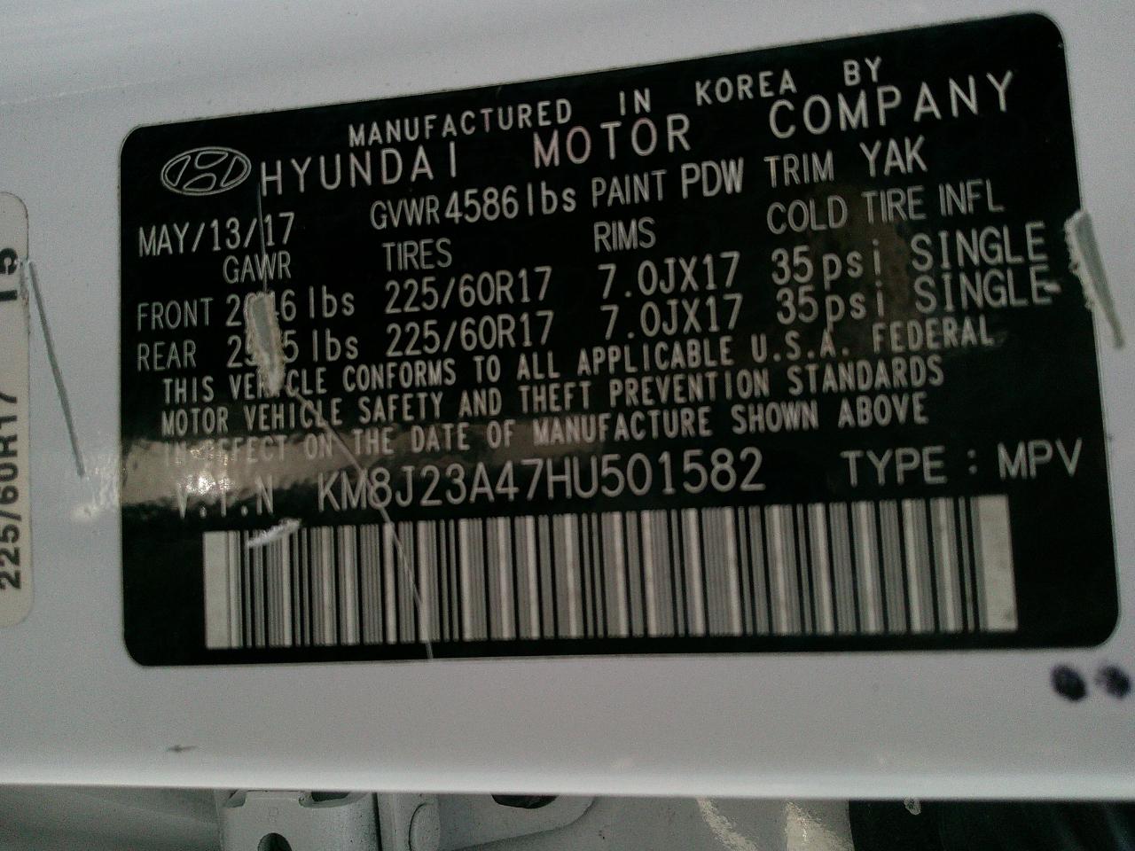 Hyundai Tucson SE FWD 2017