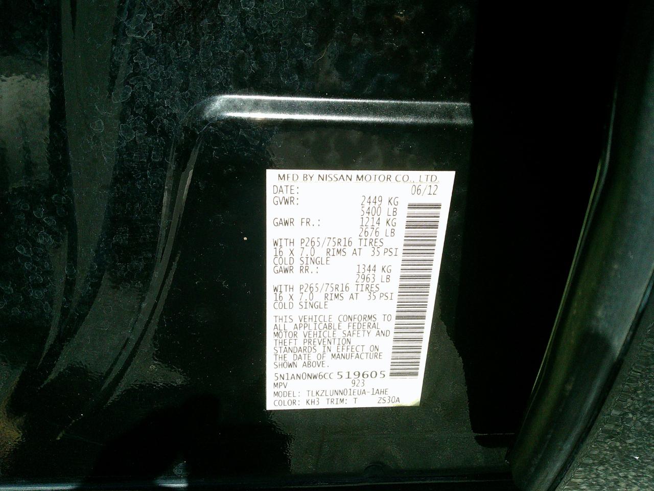 Nissan Xterra 4WD 4dr Auto Pro-4X 2012