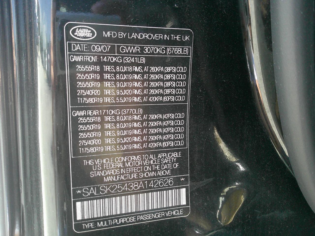 Land Rover Range Rover Sport 4WD 4dr HSE 2008