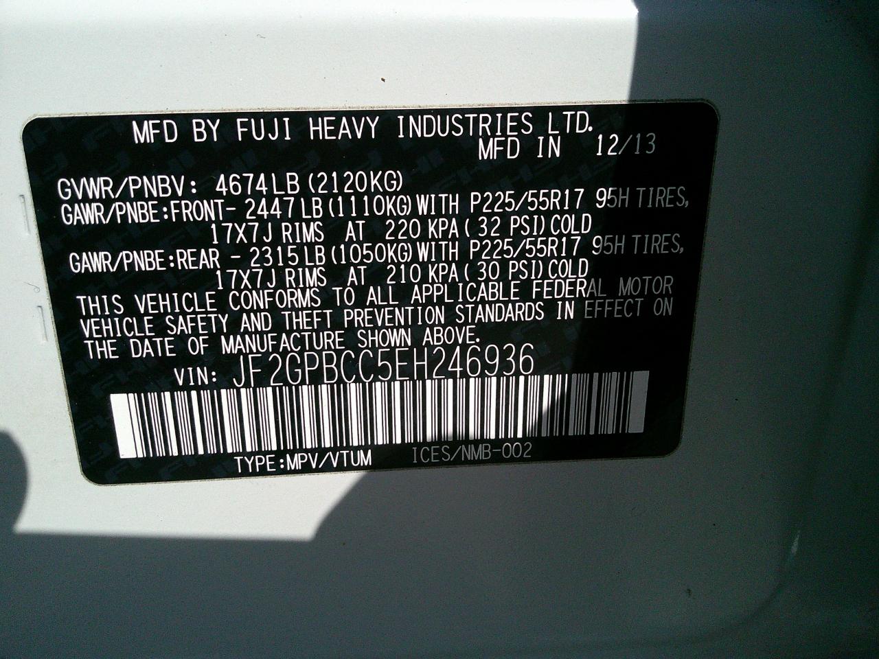 Subaru XV Crosstrek Hybrid 5dr 2.0i 2014